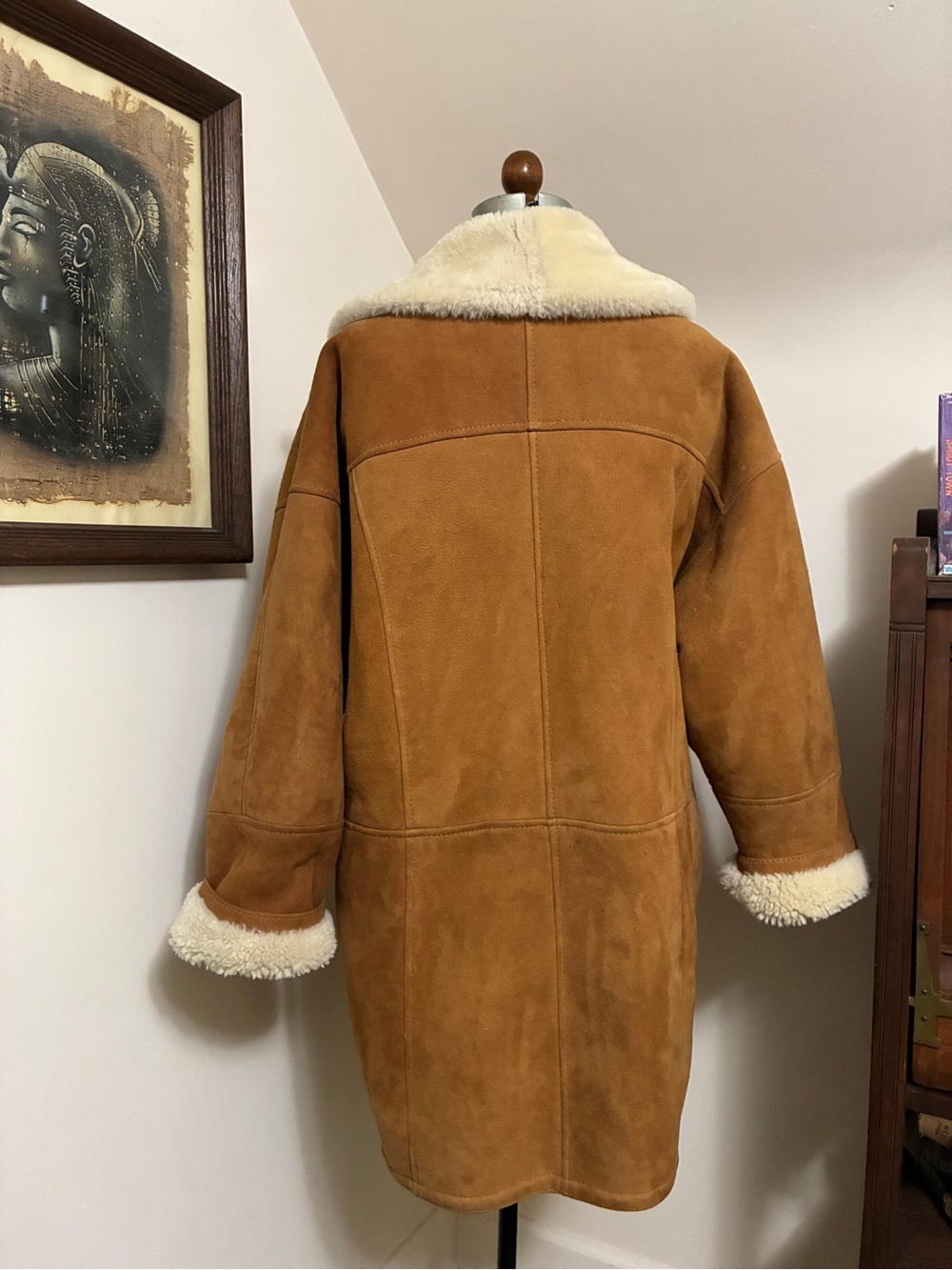 Rare! Vintage Saks Fifth Avenue Shearling Leather Coat - Picture 3 of 15